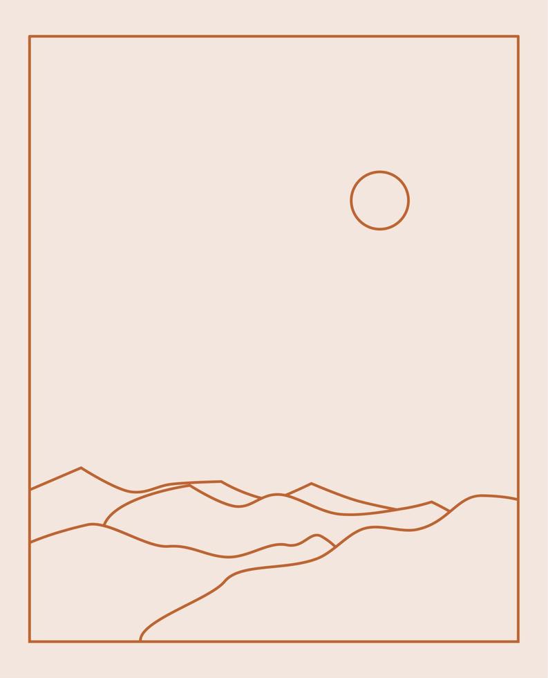 Boho Landscape Logos in Trendy Minimal Liner Style vector