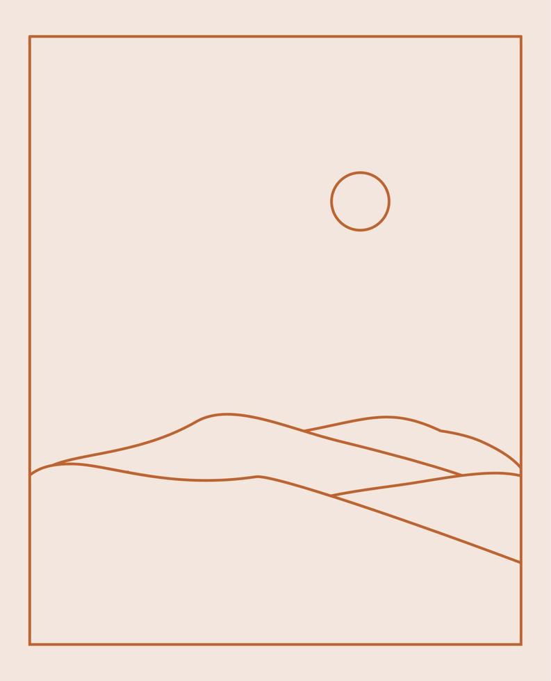 Boho Landscape Logos in Trendy Minimal Liner Style vector