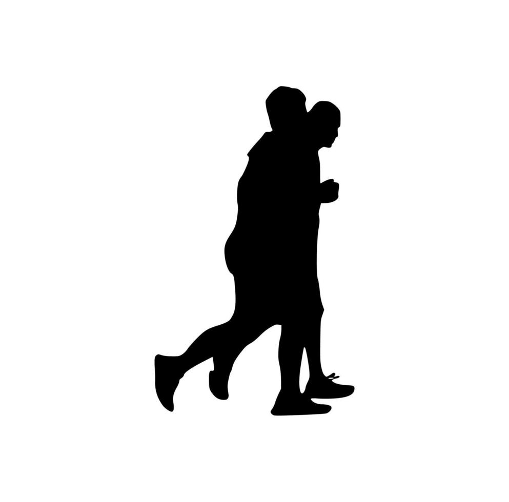 silhouette of running people vector