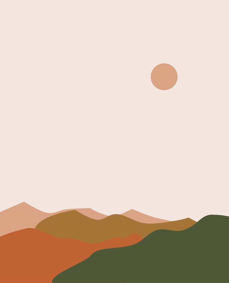 abstract boho landscape vector