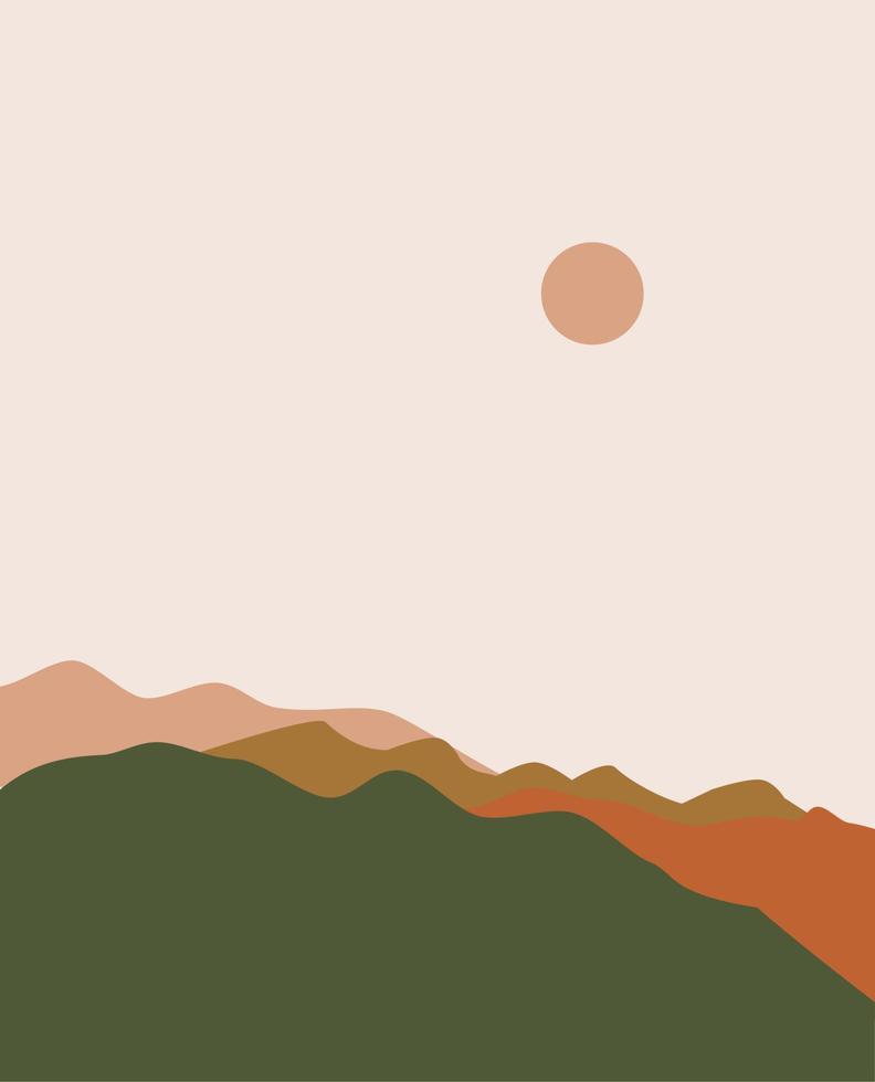 abstract boho landscape vector