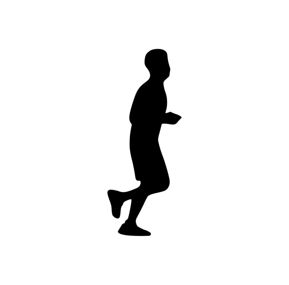 silhouette of running people vector