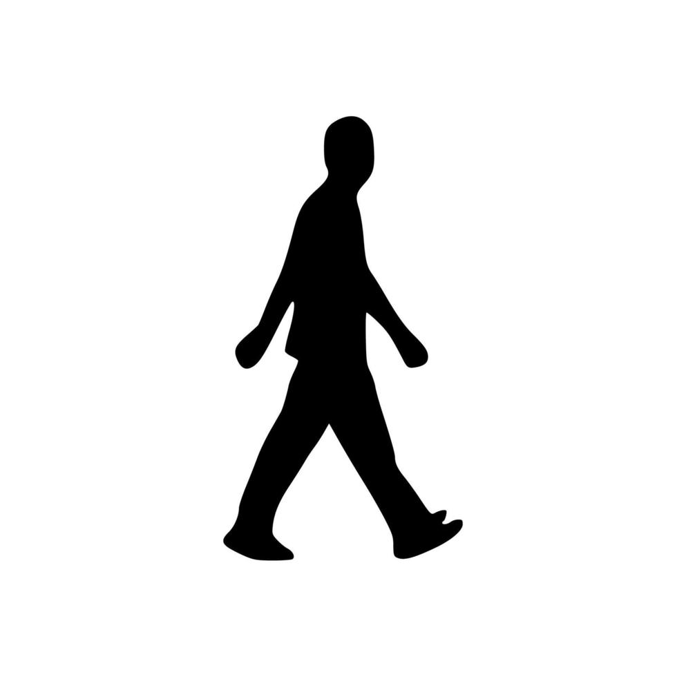 silhouette of running people vector