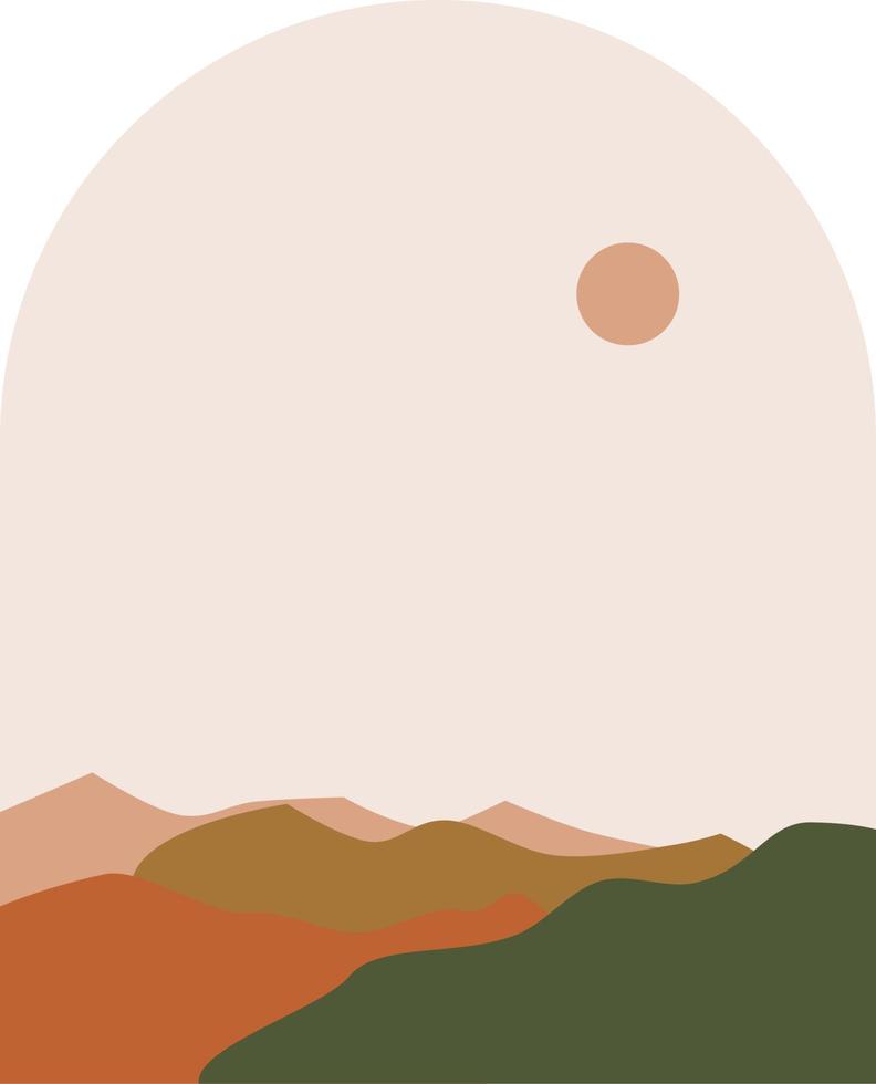 abstract boho landscape vector