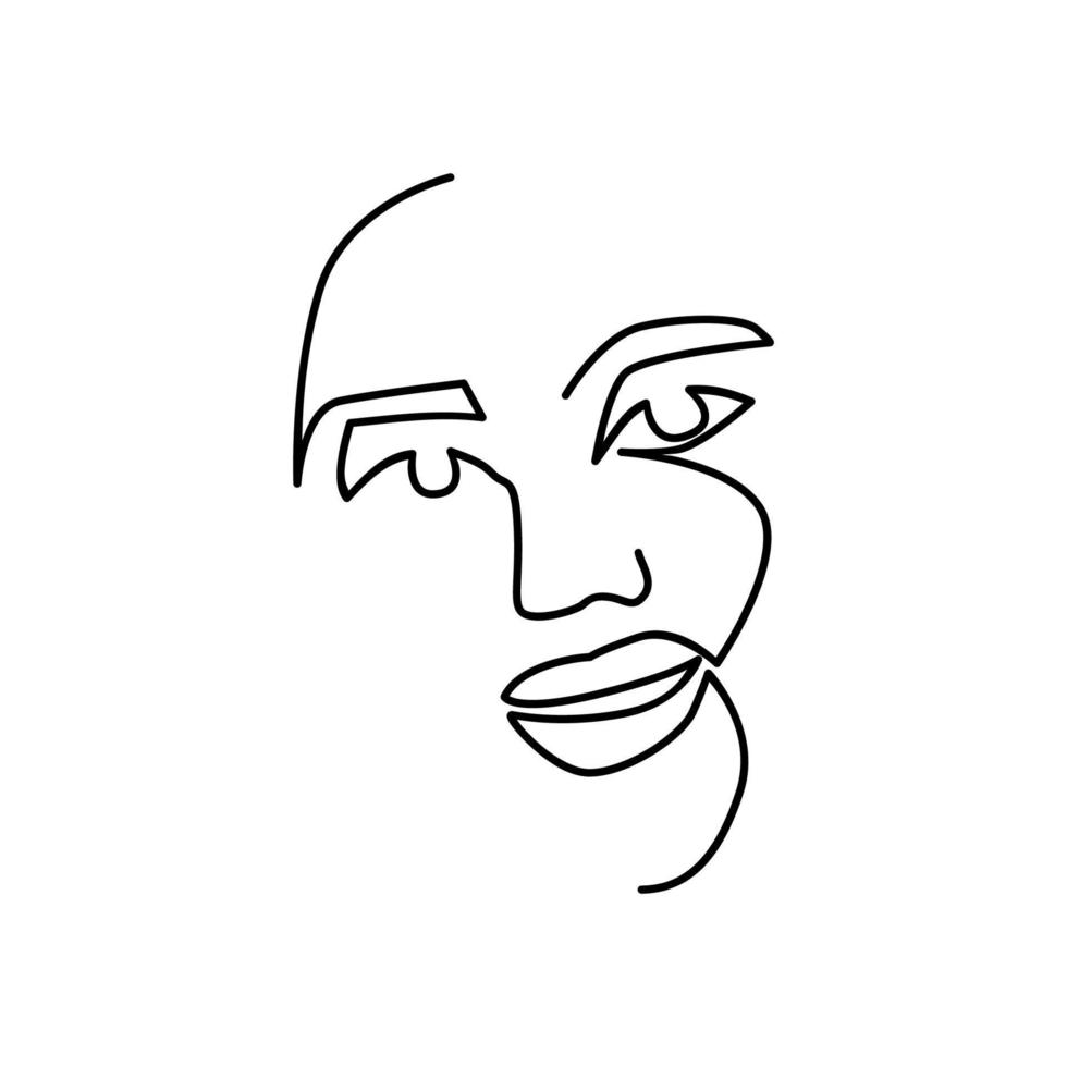 line art woman vector