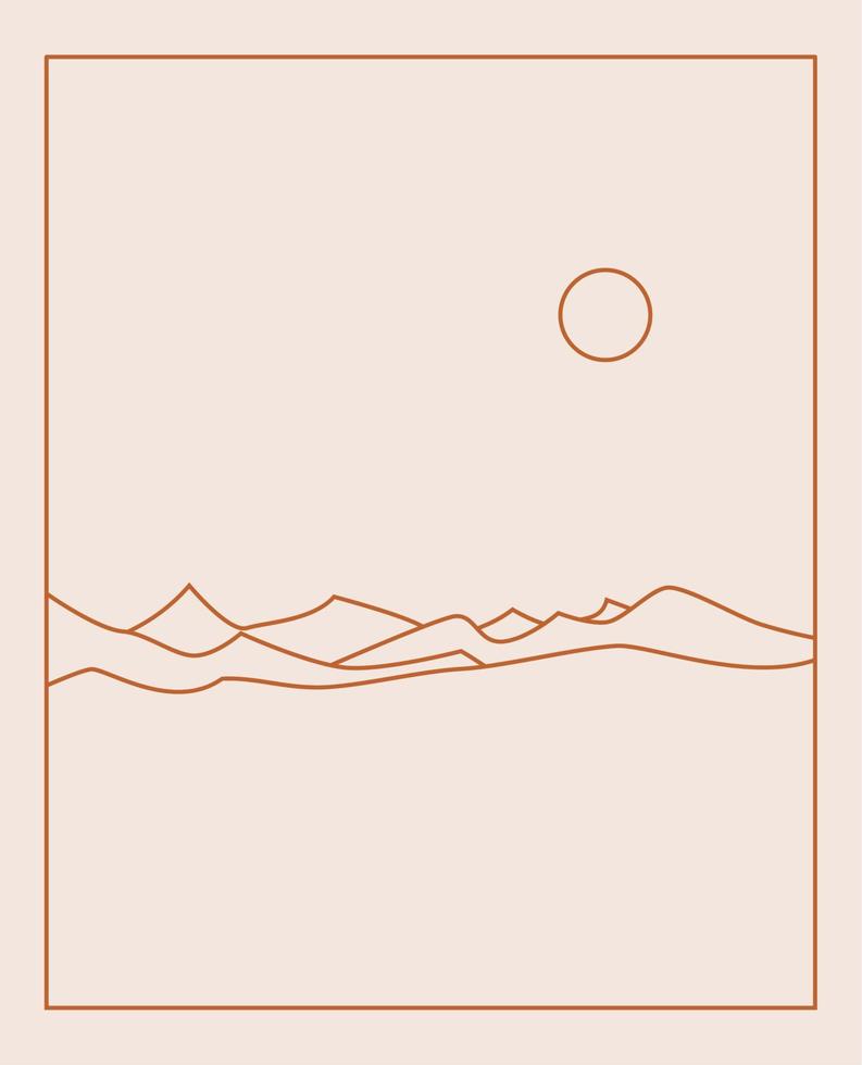 logotipos de paisajes boho en un moderno estilo minimalista vector