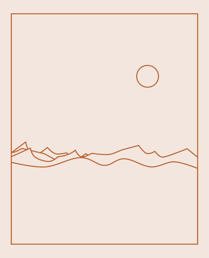 logotipos de paisajes boho en un moderno estilo minimalista vector