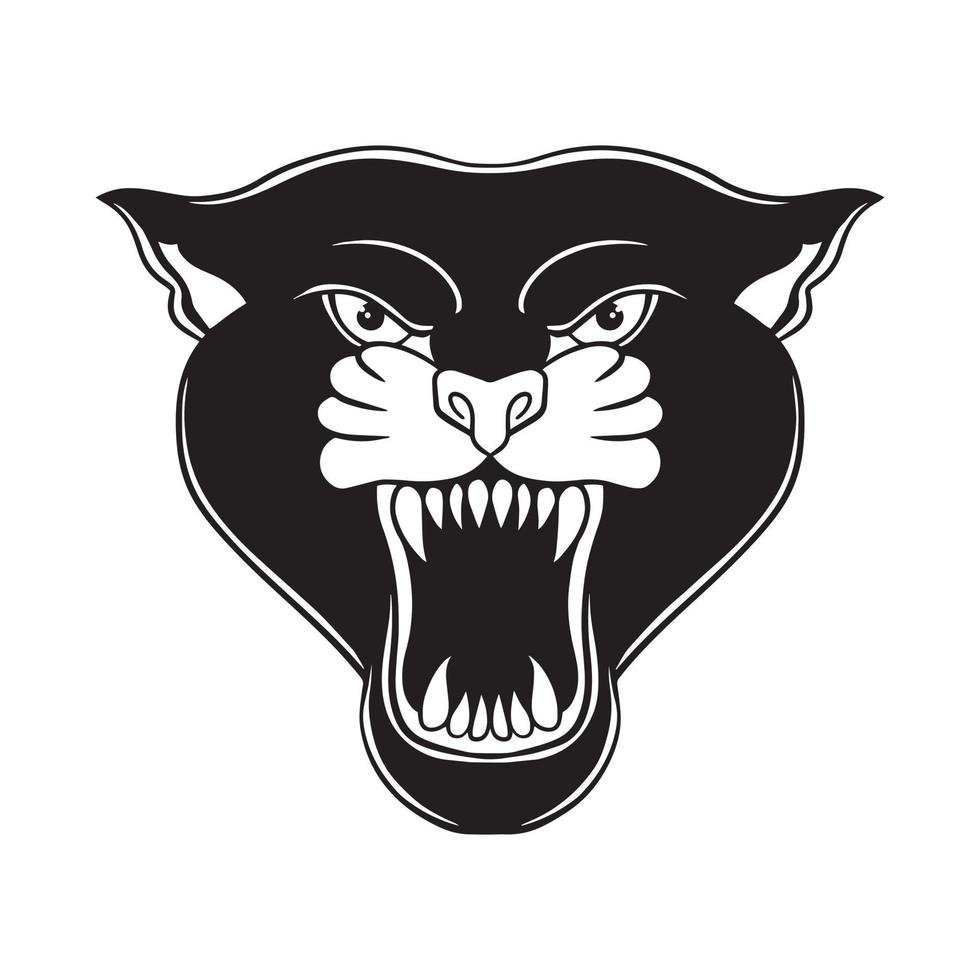 hand drawn head panther vintage doodle illustration for tattoo stickers poster etc vector