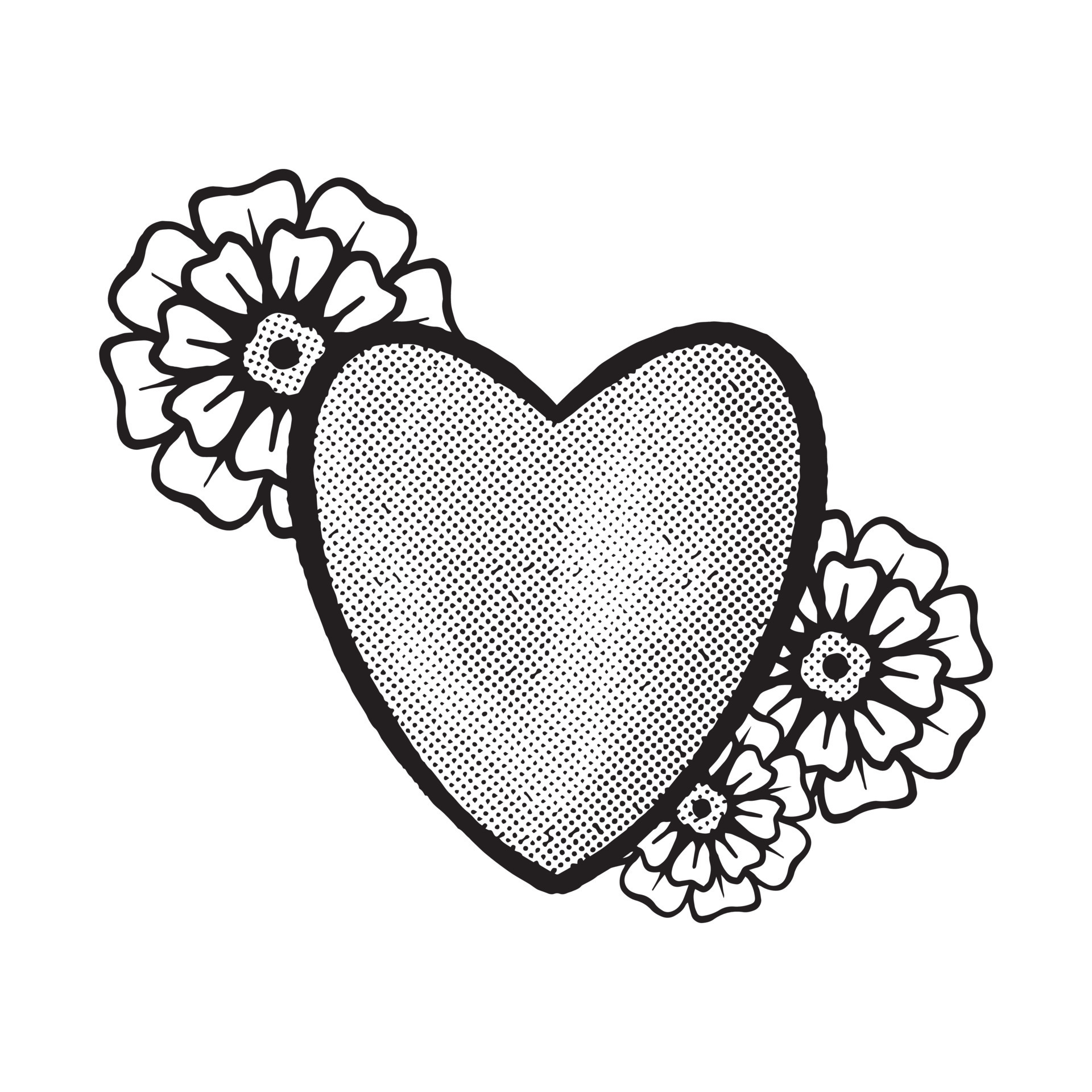 hand drawn heart fire vintage doodle illustration for tattoo stickers  poster etc 7642499 Vector Art at Vecteezy