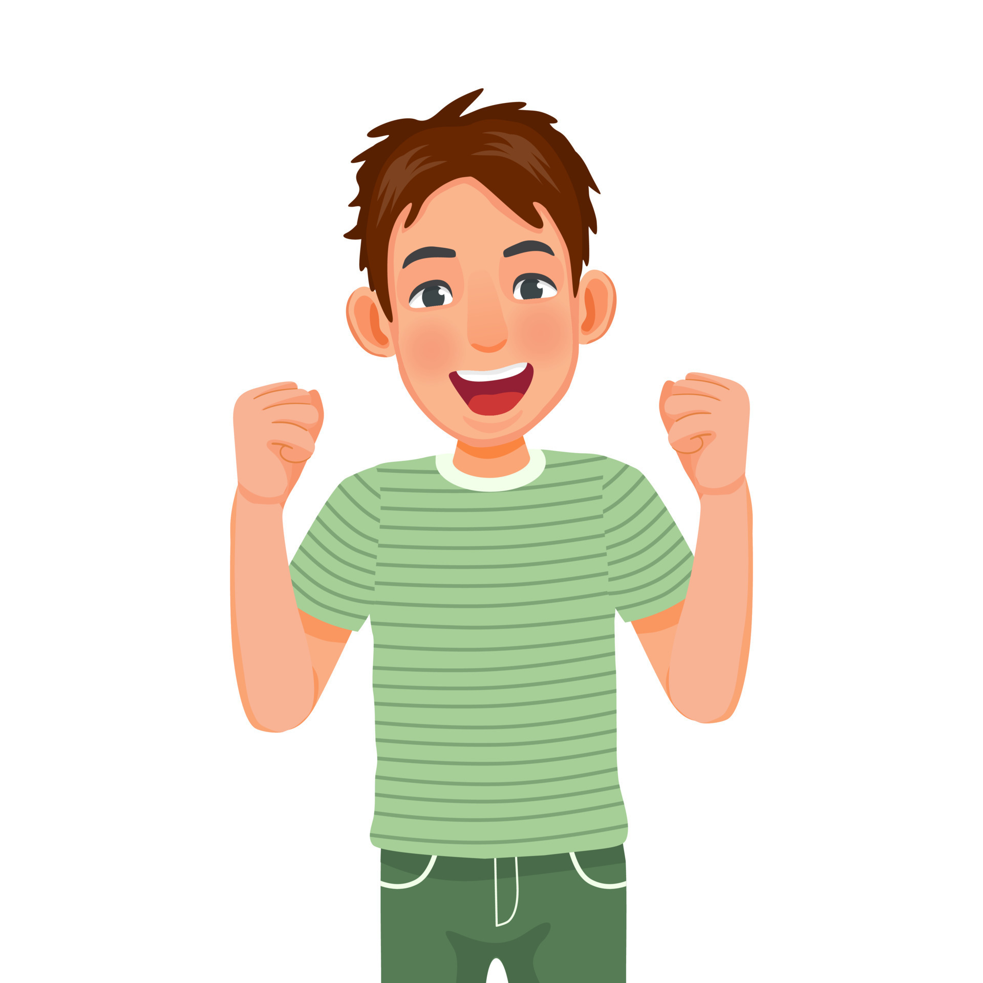 happy and excited young man making fist pump winner gesture with arms  raised, smiling and shouting for victory celebrating successful of  achieving goals 7925290 Vector Art at Vecteezy