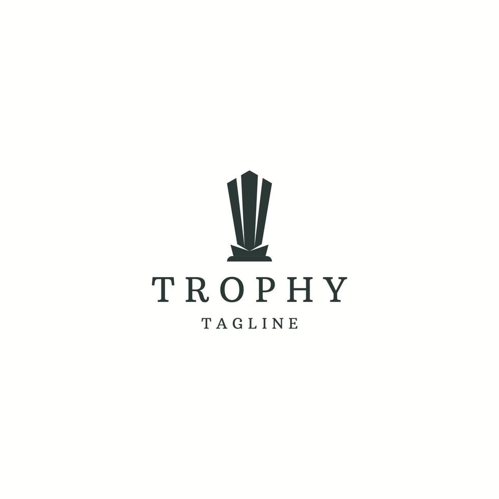 Trophy logo icon design template flat vector illustration