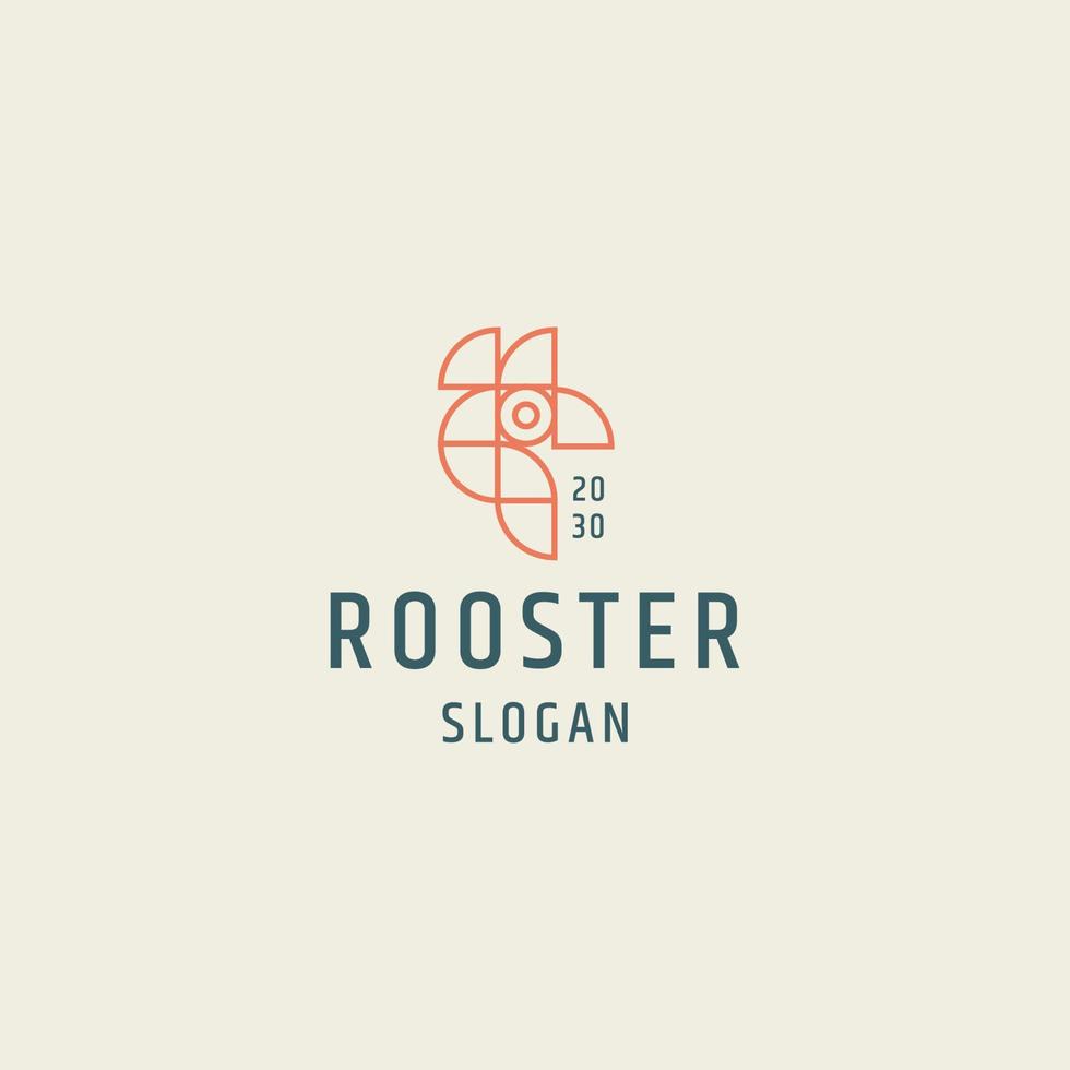 Rooster logo icon design flat template vector illustration