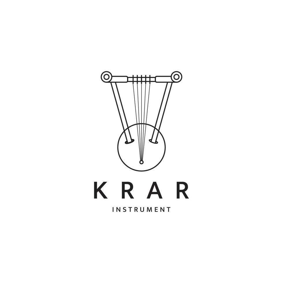 vector plano de plantilla de diseño de icono de logotipo de instrumento musical etíope tradicional krar