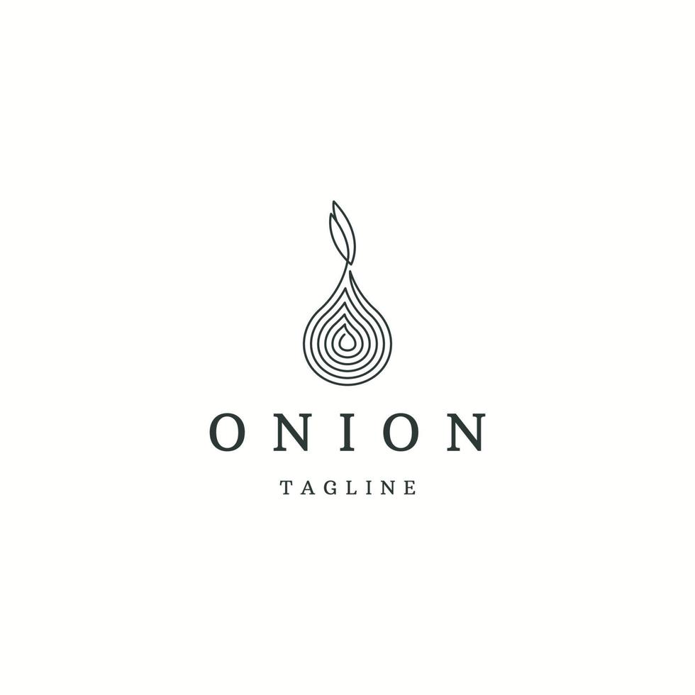 Onion with line style logo icon design template flat vector