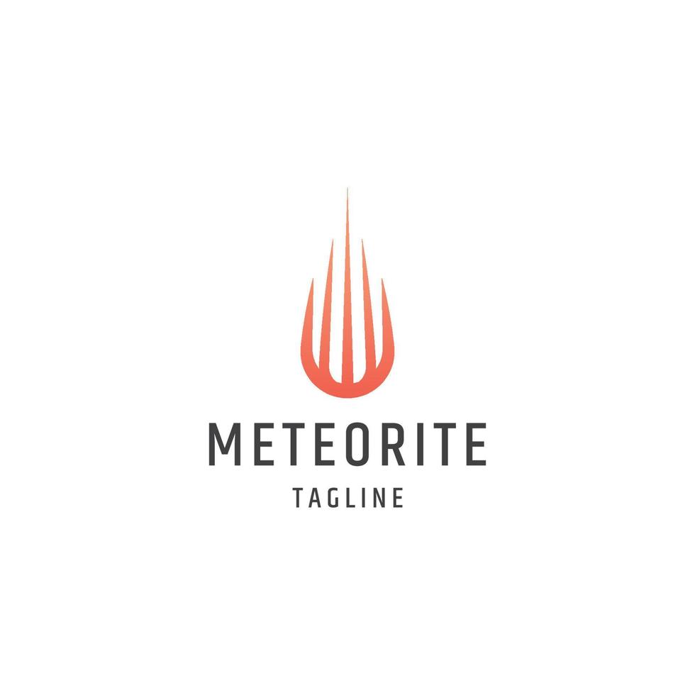 vector plano de plantilla de diseño de icono de logotipo de meteorito