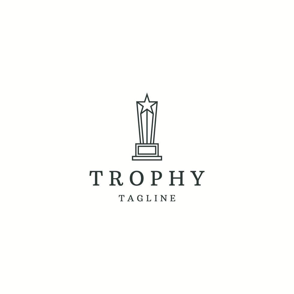 Trophy logo icon design template flat vector illustration