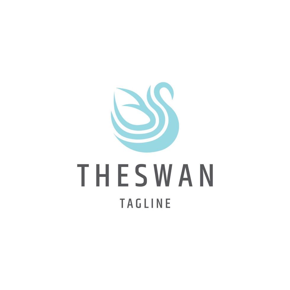 Luxurious swan logo icon design template flat vector illustration