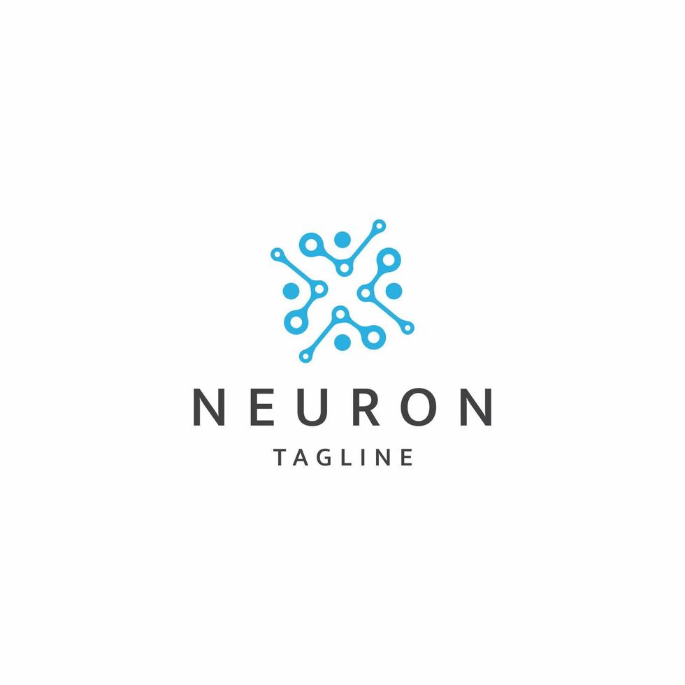 vector plano de plantilla de diseño de icono de logotipo neuro