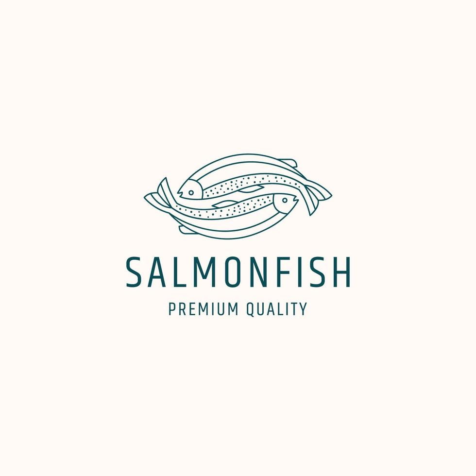 Salmon fish logo icon design template vector illustration