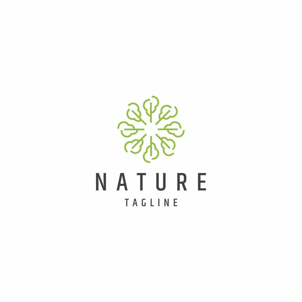 Abstract nature tree leaf logo icon design template flat vector