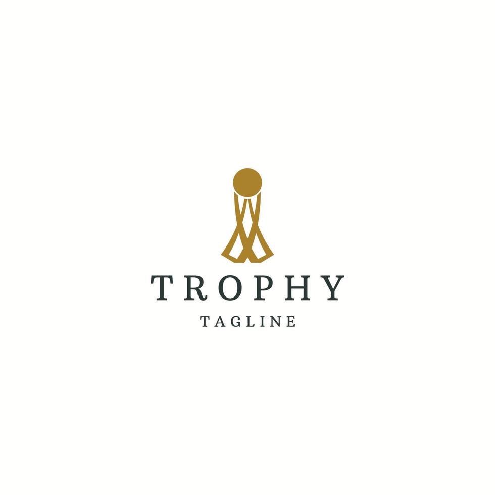 Trophy logo icon design template flat vector illustration