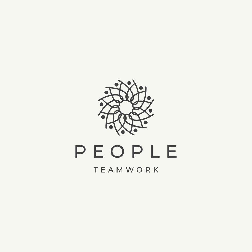 People community team work diversity logo icon design template flat vector illustration