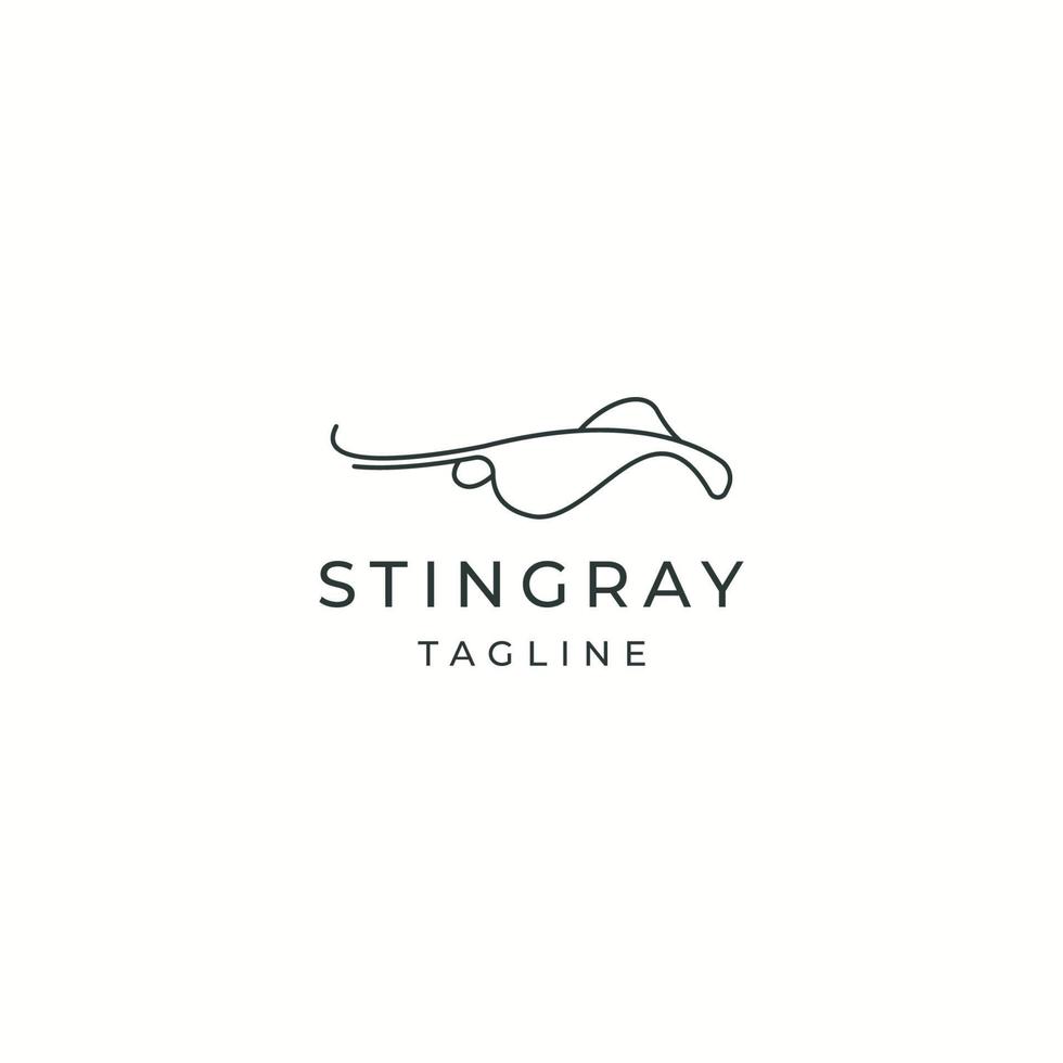 stingray animal logo icono plantilla de diseño vector plano
