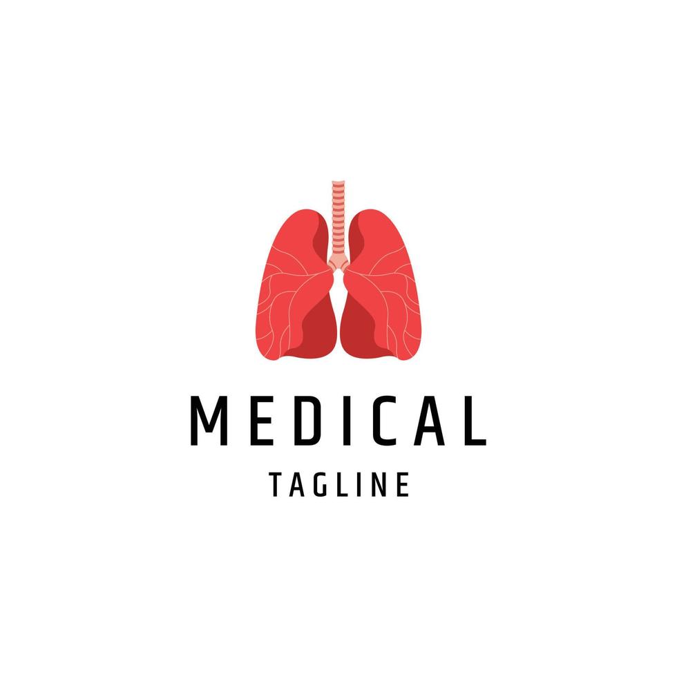 Healthy lungs medical logo icon design template flat vector illustration