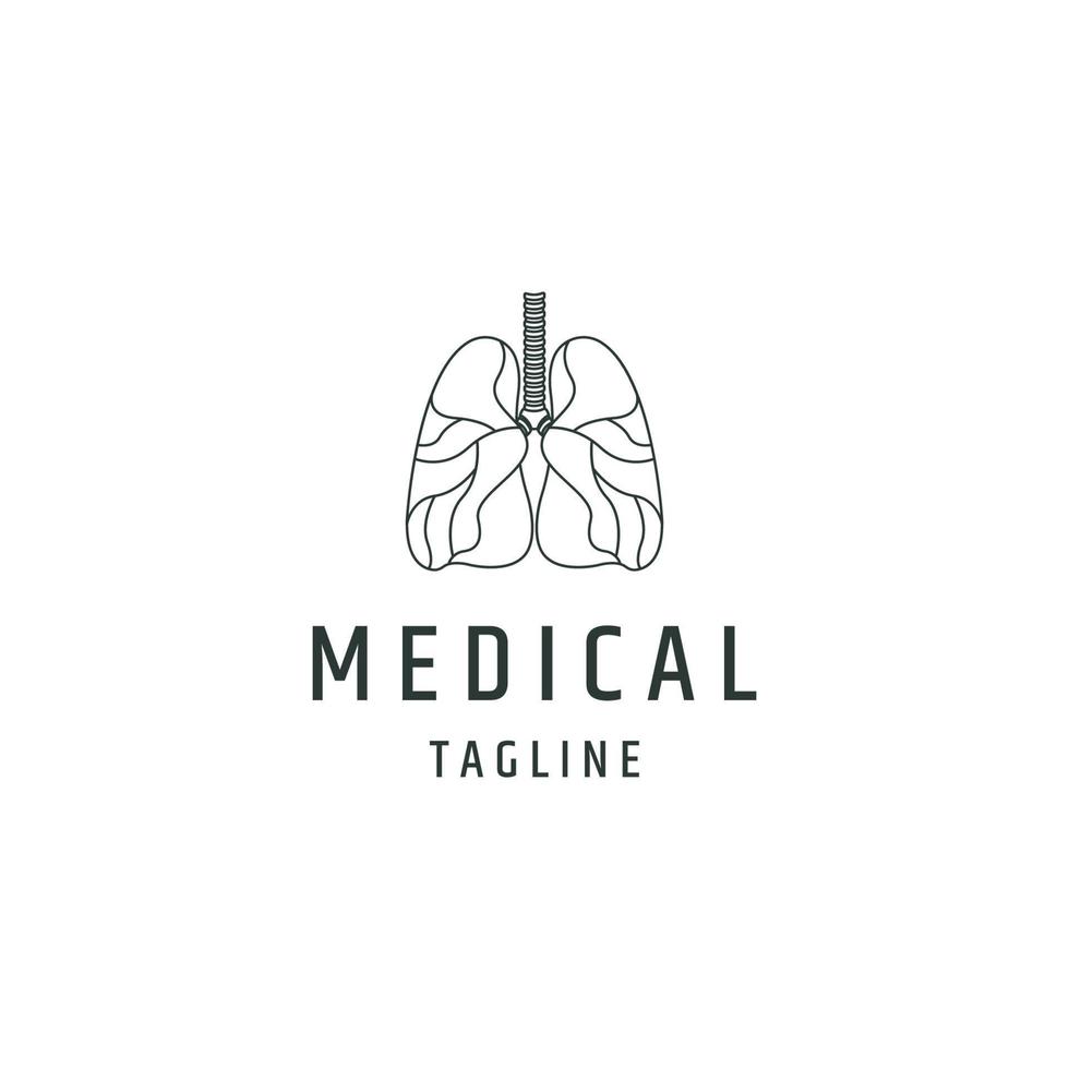 Healthy lungs medical logo icon design template flat vector illustration