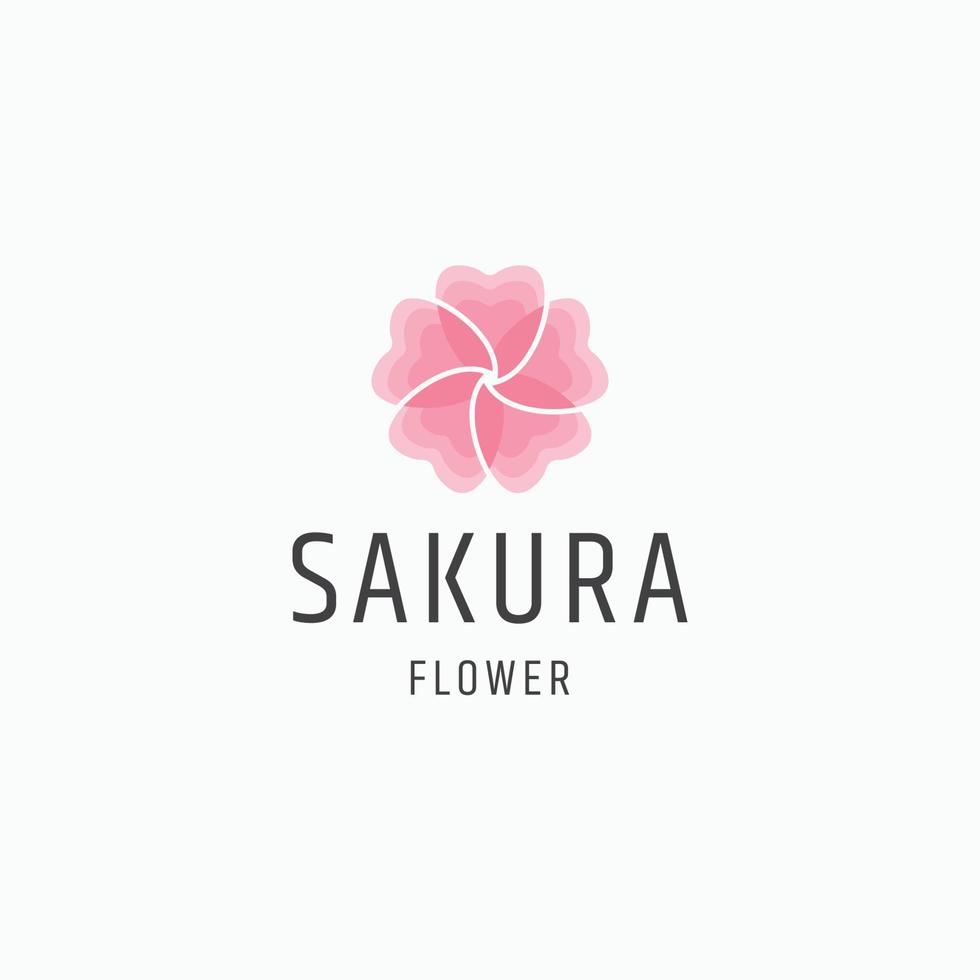sakura flor logo icono diseño plano plantilla vector ilustración