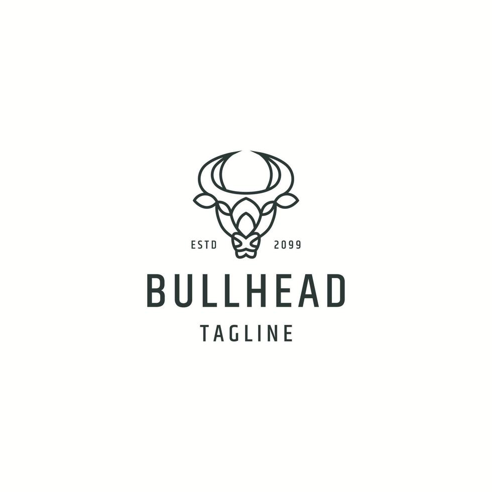 Bull head logo icon design template flat vector illustration