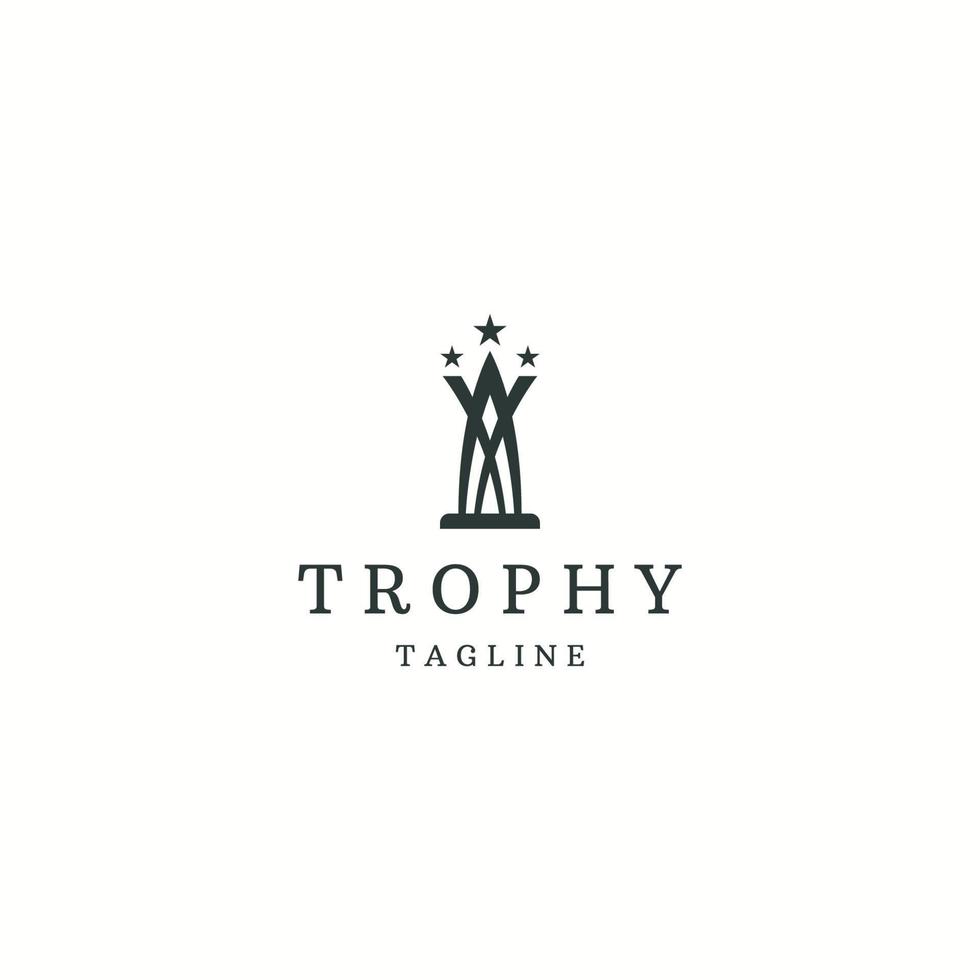 Trophy logo icon design template flat vector illustration