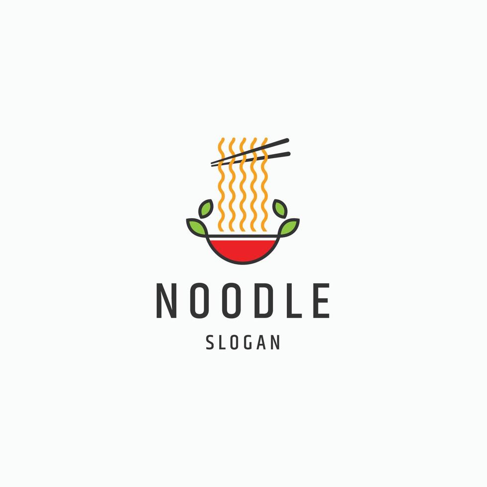 Noodle nature vegan food logo icon design flat template vector illustration