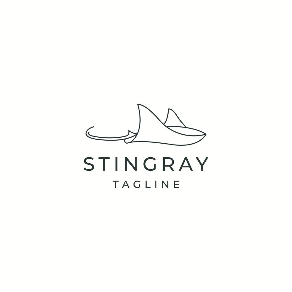 Stingray animal logo icon design template flat vector