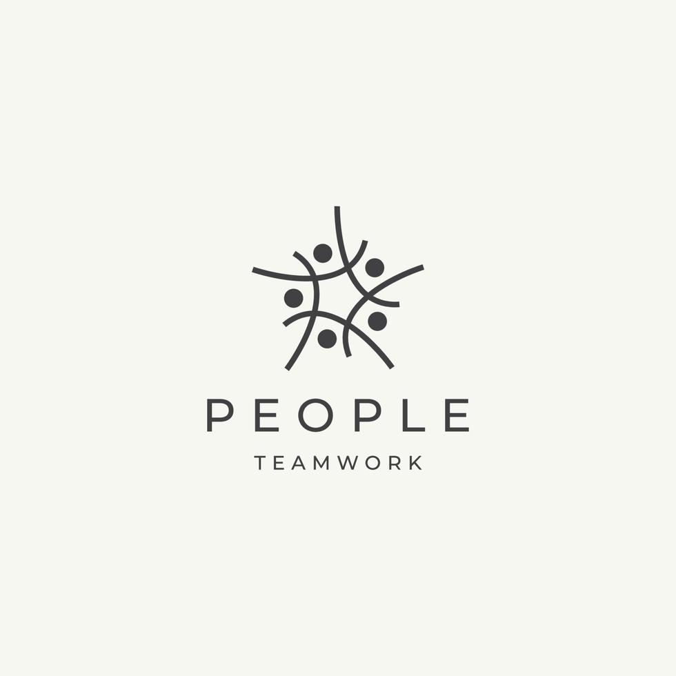 People community team work diversity logo icon design template flat vector illustration