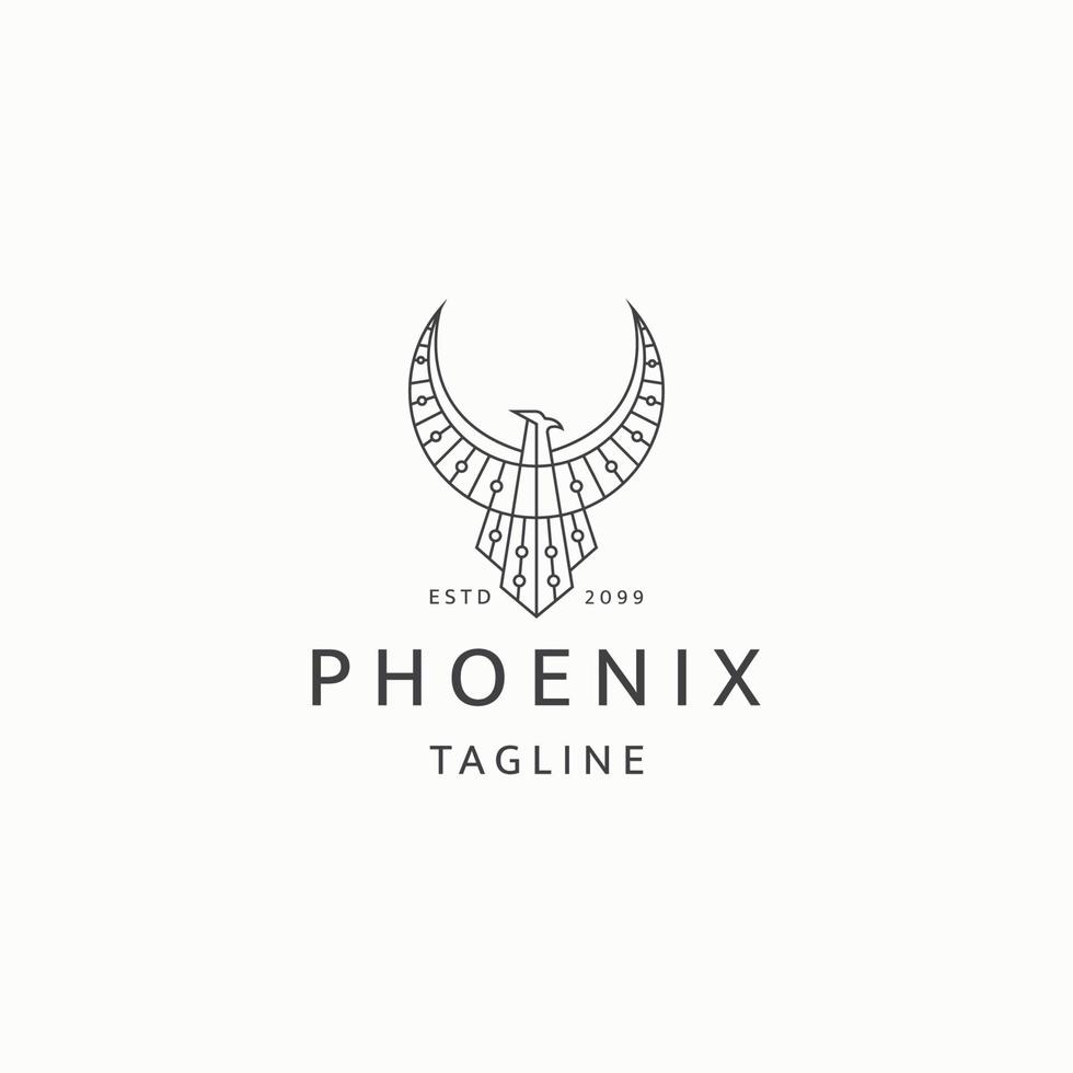Phoenix bird logo icon design template flat vector
