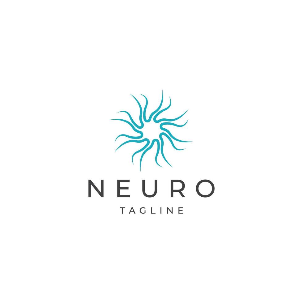 vector plano de plantilla de diseño de icono de logotipo neuro