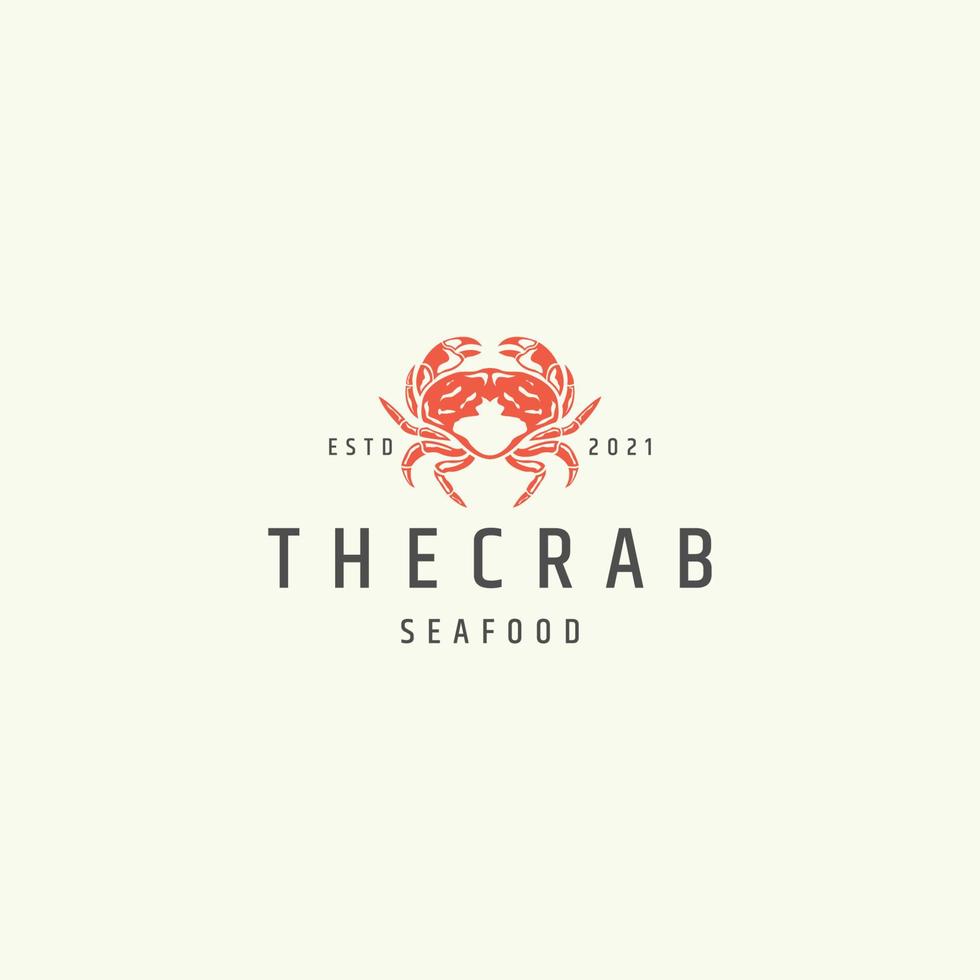 Crab seafood logo icon design template vector