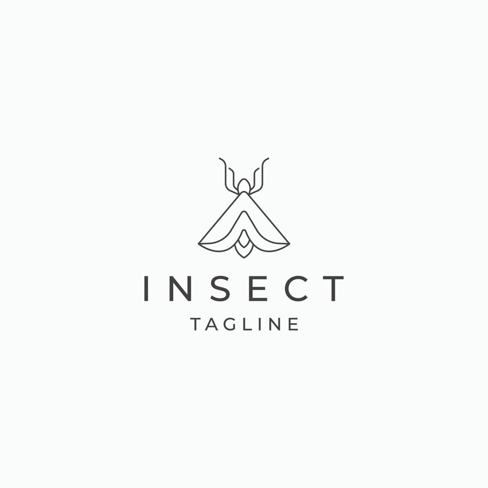 vector plano de plantilla de diseño de icono de logotipo de insecto
