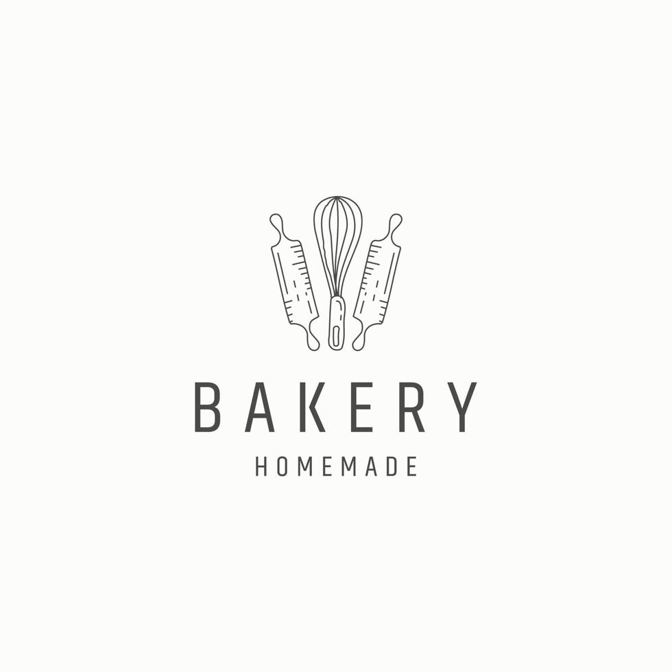vector plano de plantilla de diseño de icono de logotipo de panadería