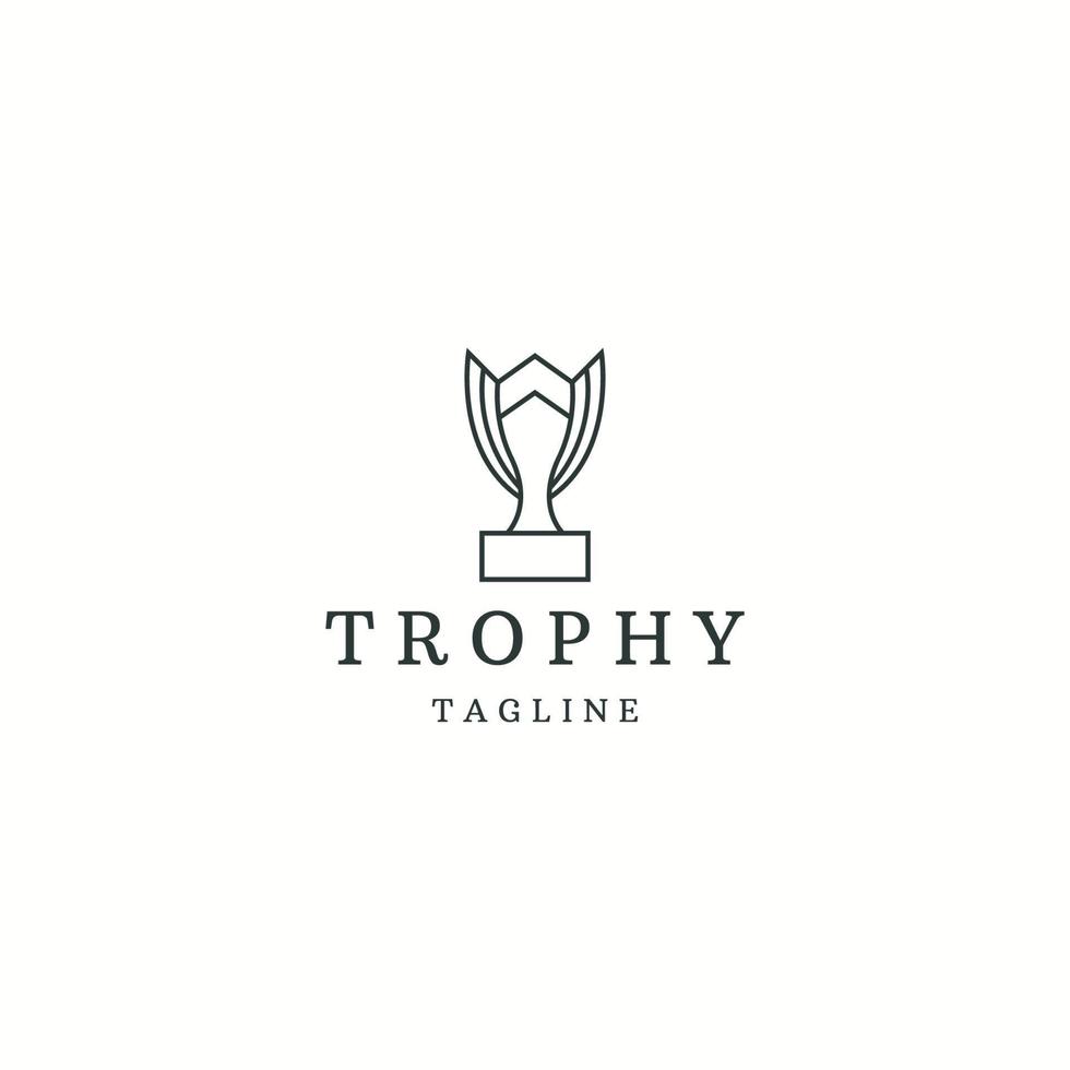 Trophy logo icon design template flat vector illustration