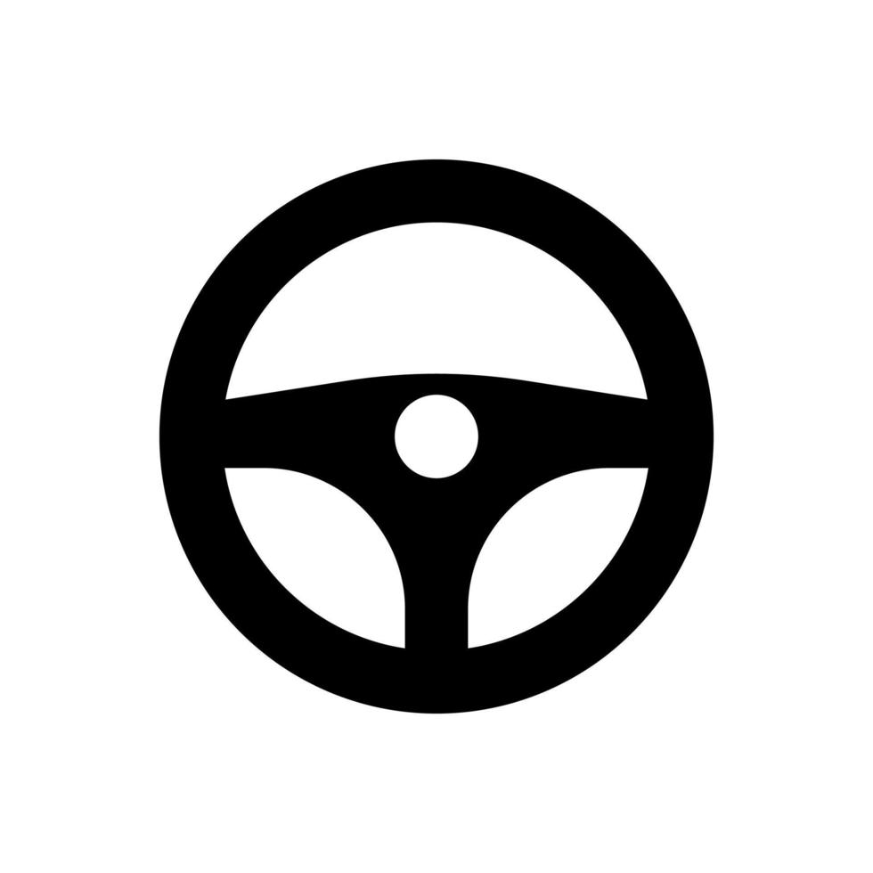 Steering wheel vector icon isolated on white background