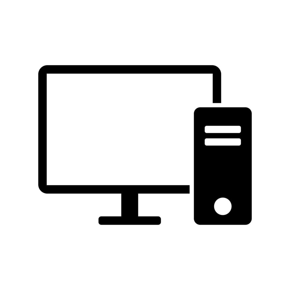 icono de vector de computadora aislado sobre fondo blanco