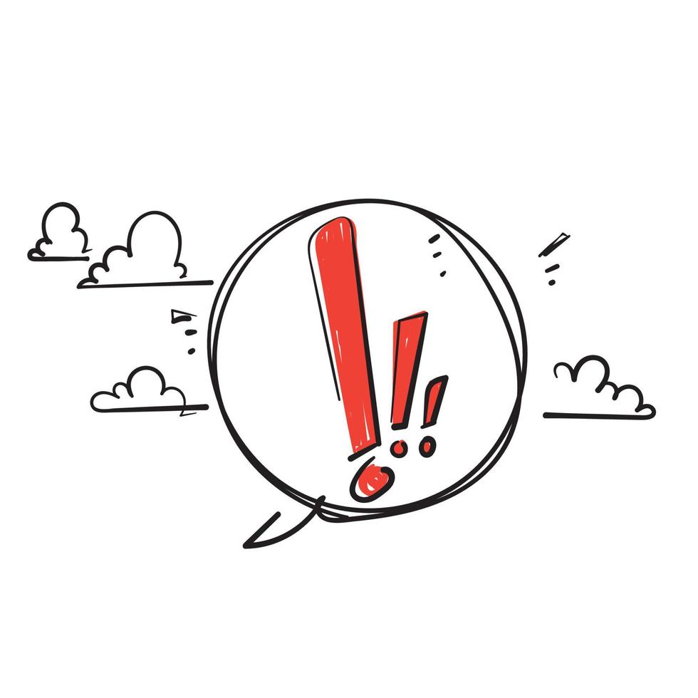 hand drawn doodle exclamation mark symbol illustration sign isolated vector