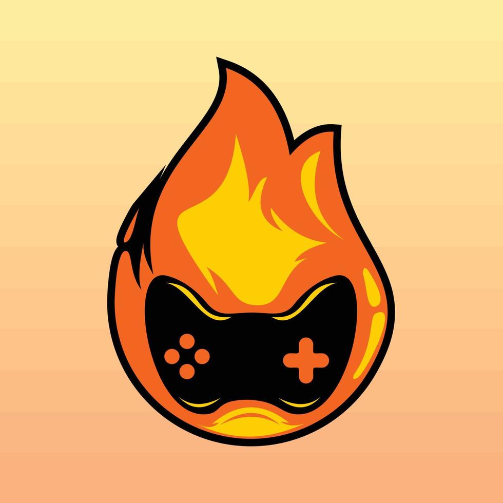 burning game mascot vector