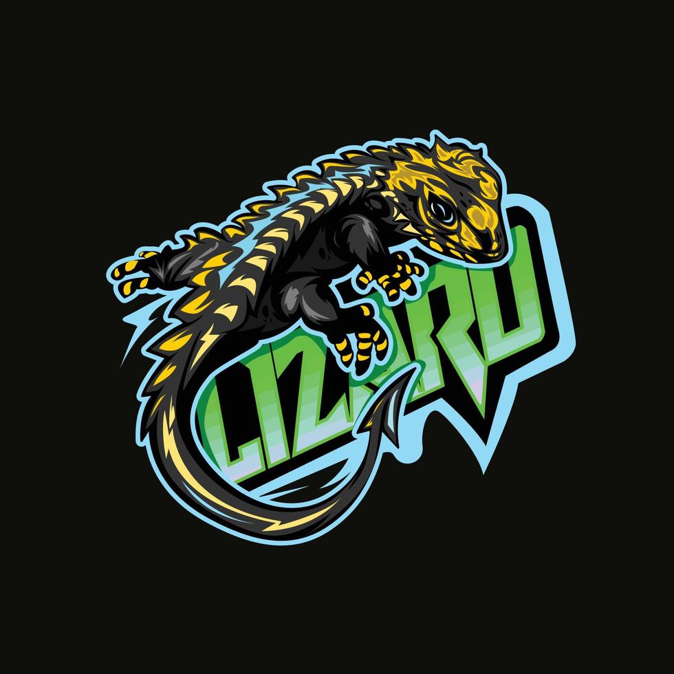 lizard mascot logo vector