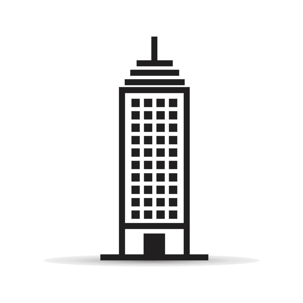 Black building vector icon isolated on white background