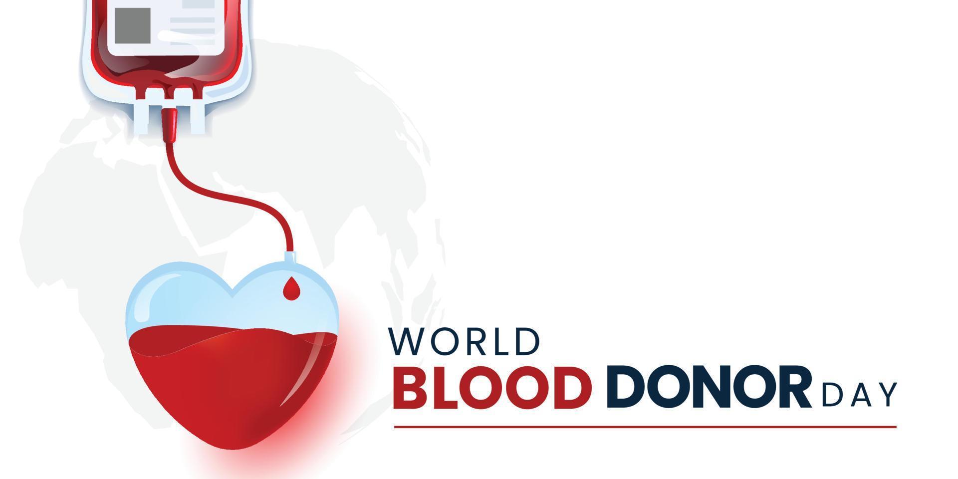 Blood donation illustration concept with blood bag. World blood donor day. vector