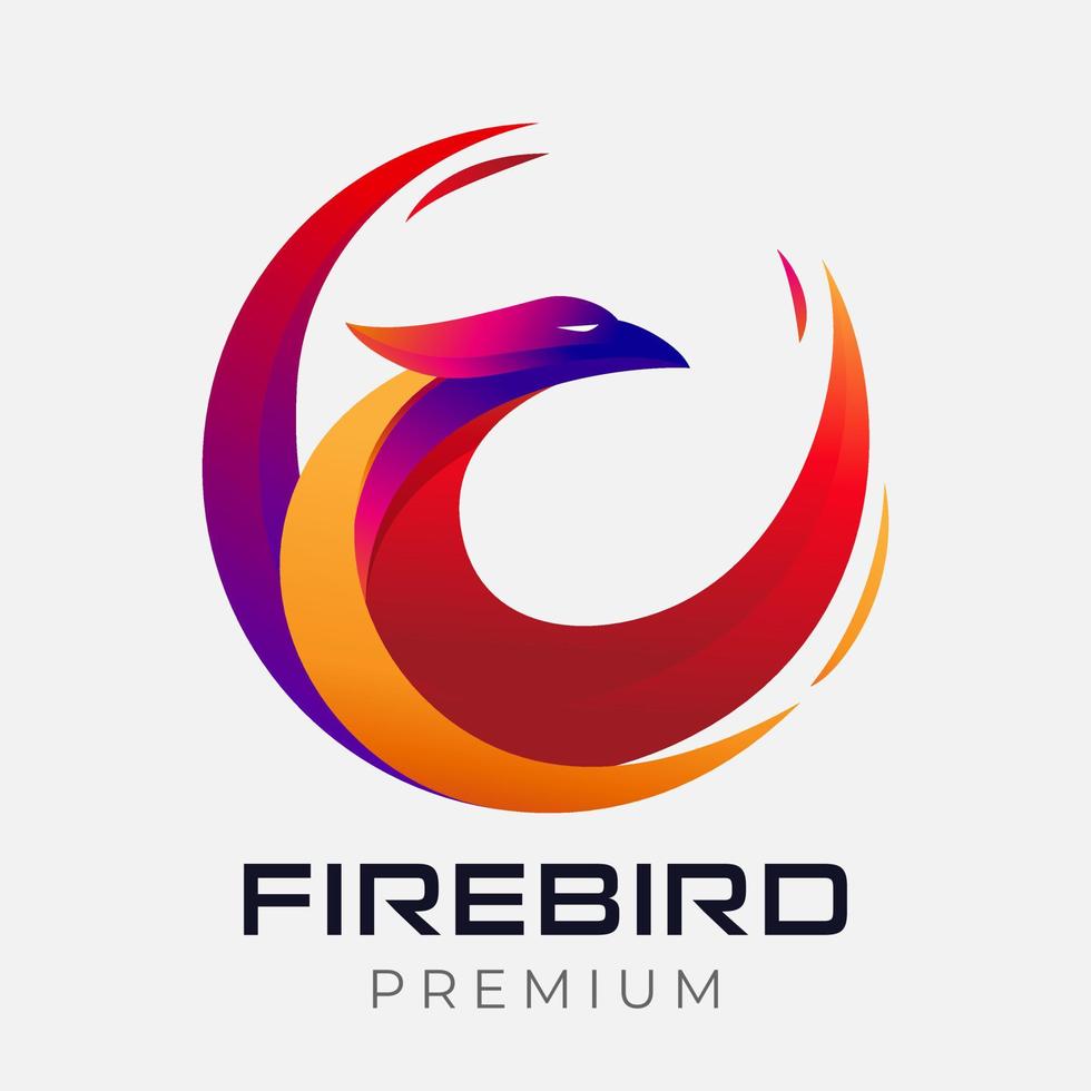 Abstract Circle Phoenix logo. Multicolored Abstract Firebird logo vector