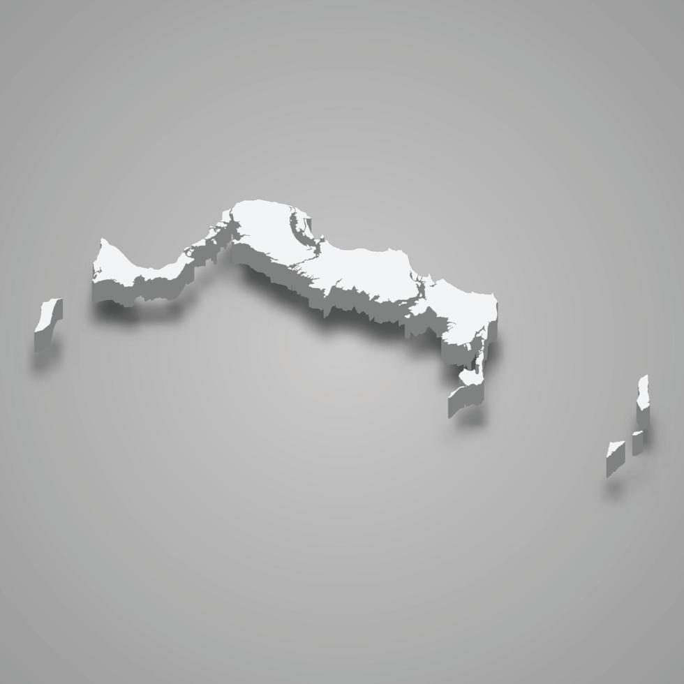 3d isometric map of Turks and Caicos Islands, isolated with shad vector